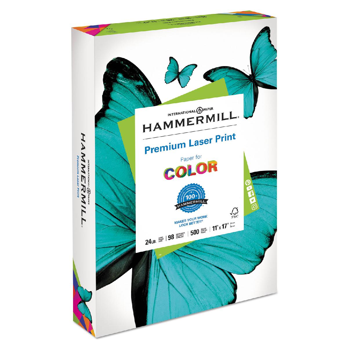 Hammermill® Laser Print Radiant White Ultra Smooth 24# Premium Copy Paper 8.5x14 in. 500 Sheets per Ream